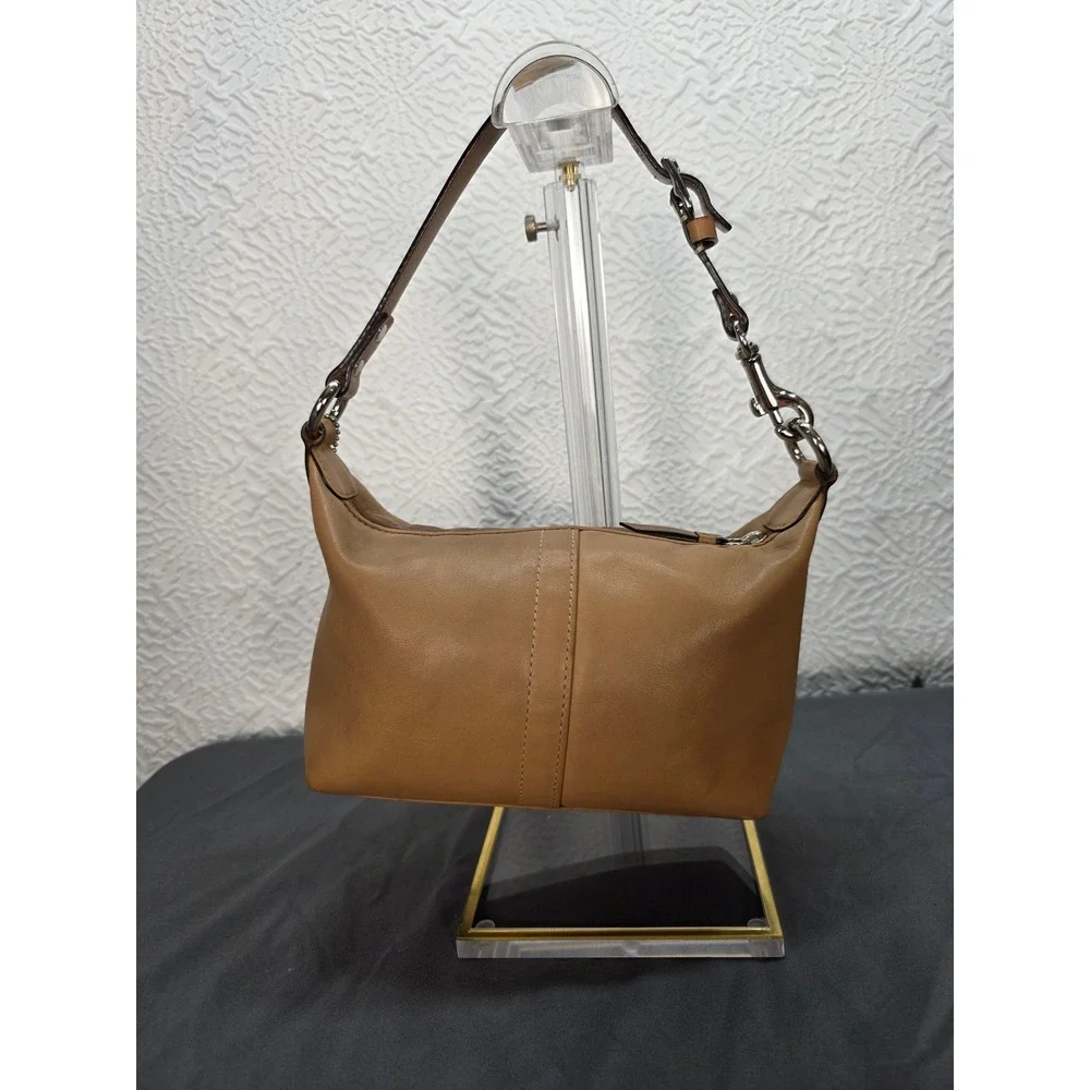 Vintage Coach Tan Leather Mini Hobo Baguette Bag Leatherware Est 1941 Y2K Pouch‎